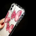 thumbnail image 5 of for iPhone 8 Plus/iPhone 7 Plus Case for Women Clear Silicone Cute Glitter Bling Rhinestone Diamond Crystal Transparent with Butterfly Pattern Luxury Soft Thin Slim Case for iPhone 8 Plus Pink, 5 of 5