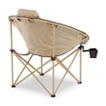 thumbnail image 3 of Ozark Trail Glamping Round Chair, Oversized & Padded, Soft Cozy Fabric, 300 lbs Capacity, Portable Camping & Outdoor Chair, Tan, 3 of 5