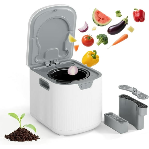 WAA Smart Electric Kitchen Composter 3.3L Auto-Clean Odorless Low Noise,LED Display Food Waste to Fertilizer