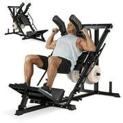 Leg Press Hack Squat Machine Combo,Leg Exercise Machine with Adjustable Backrest,Home Gym Leg Day Equipment for Quads, Hamstring,Glutes,Calves