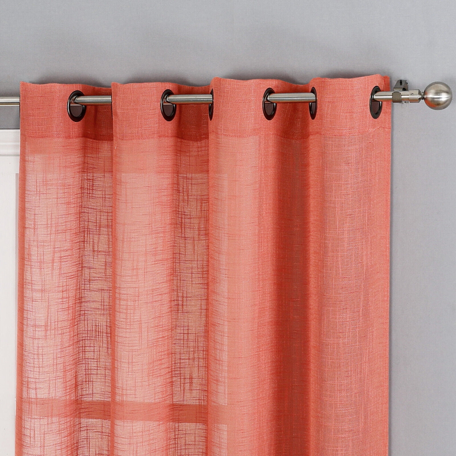 Hampton Home 2 Piece Luxury Semi Sheer Grommet Top Curtain Panel Pair - Assorted Colors