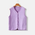 thumbnail image 2 of Uaswgudfs Women's Winter V - Neck Quilted Vest Button Front Thermal Fleece Lined Innerwear Top Warm Slim Plus, 2 of 3