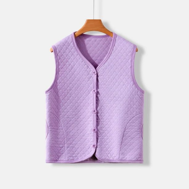 Ropa interior térmica para mujer, de invierno, de color liso, gruesa, con forro polar añadido, sin mangas, de poliéster.