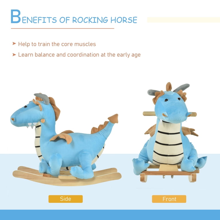 Qaba Kids Plush Dinosaur Rocking Horse with Sounds photo 4