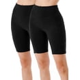 thumbnail image 2 of 2 Pack Women's High Waisted Biker Shorts With Pockets Tummy Control Active Bike Short, 2 of 5