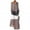 Khaki, variant on AOOCHASLIY Clearance Womens Dresses Summer Women Plus Size Daily Long Sleeve Vintage Patchwork Bohemian O Neck Maxi Dress