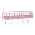 thumbnail image 2 of QuickGo Wall Mounted Floating Shelves, Metal Wall Shelf with 5 Hooks, Key Holder with Mail Organizer, Storage Rack for Entryway Living Room Bedroom Bathroom Kitchen, 2 of 4