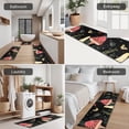 thumbnail image 5 of Red Mushroom Butterfly Black Pattern Kitchen Rugs Sets Of 3,Kitchen Runner Rugs Non Skid Washable,Decorative Kitchen Floor Mats for Kitchen,Sink,Laundry,17"x30"+ 17"x47" + 17"x59", 5 of 6