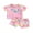 Pink, variant on goowrom Girl's Two-Piece Split Swimsuit, Baby Toddler Kid Girl Cartoon Dinosaur Print Short Sleeve Tops + Shorts