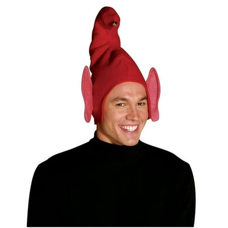Red Elf - Holiday Elf Costume Hat With Ears Adult: Red One Size Fits Most