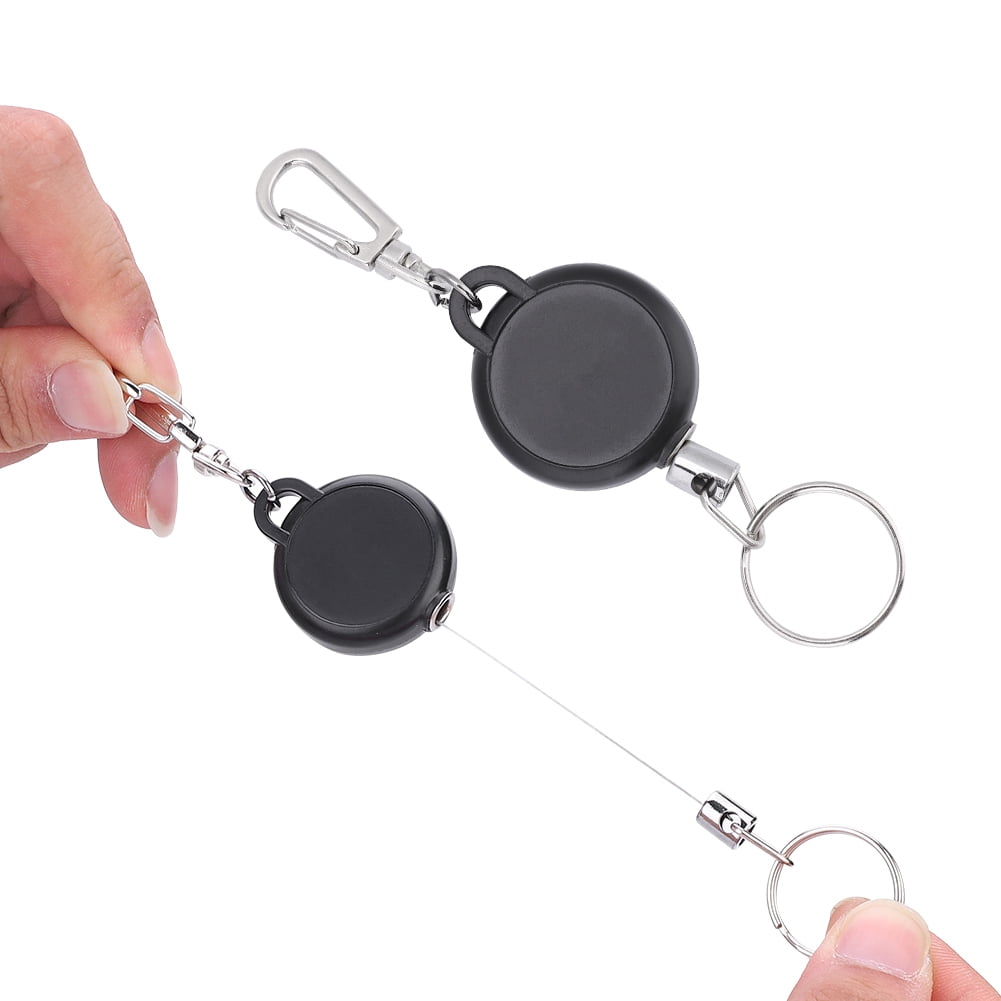 Mgaxyff 60cm Stainless Steel Wire Rope Retractable Key Chain Stretching