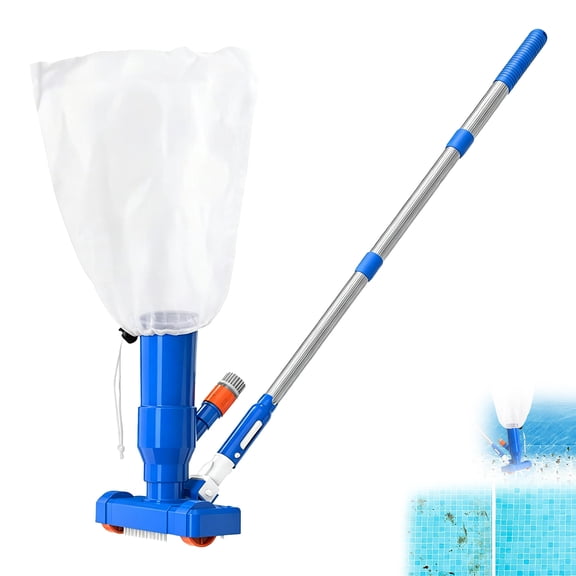 Lightweight Portable Pool Vacuum Cleaner Leaf Vacuum with Mesh Bag for Above Ground Pools Spas Hot Tubs Pond Cleaning Tool