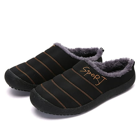 

YOUSNH Womens Slippers Warm Winter Flats Shoes For Womens Indoor House On With Cotton Shoes Woman 2024 Trend Black 6.5