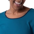 thumbnail image 3 of Fruit of the Loom Women's Long Sleeve Tee and Pant 2 Piece Sleep Set, Dark Sea, 3X, 3 of 10