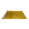 thumbnail image 2 of Ahgly Company Machine Washable Indoor Square Oriental Yellow Industrial Area Rugs, 4' Square, 2 of 4