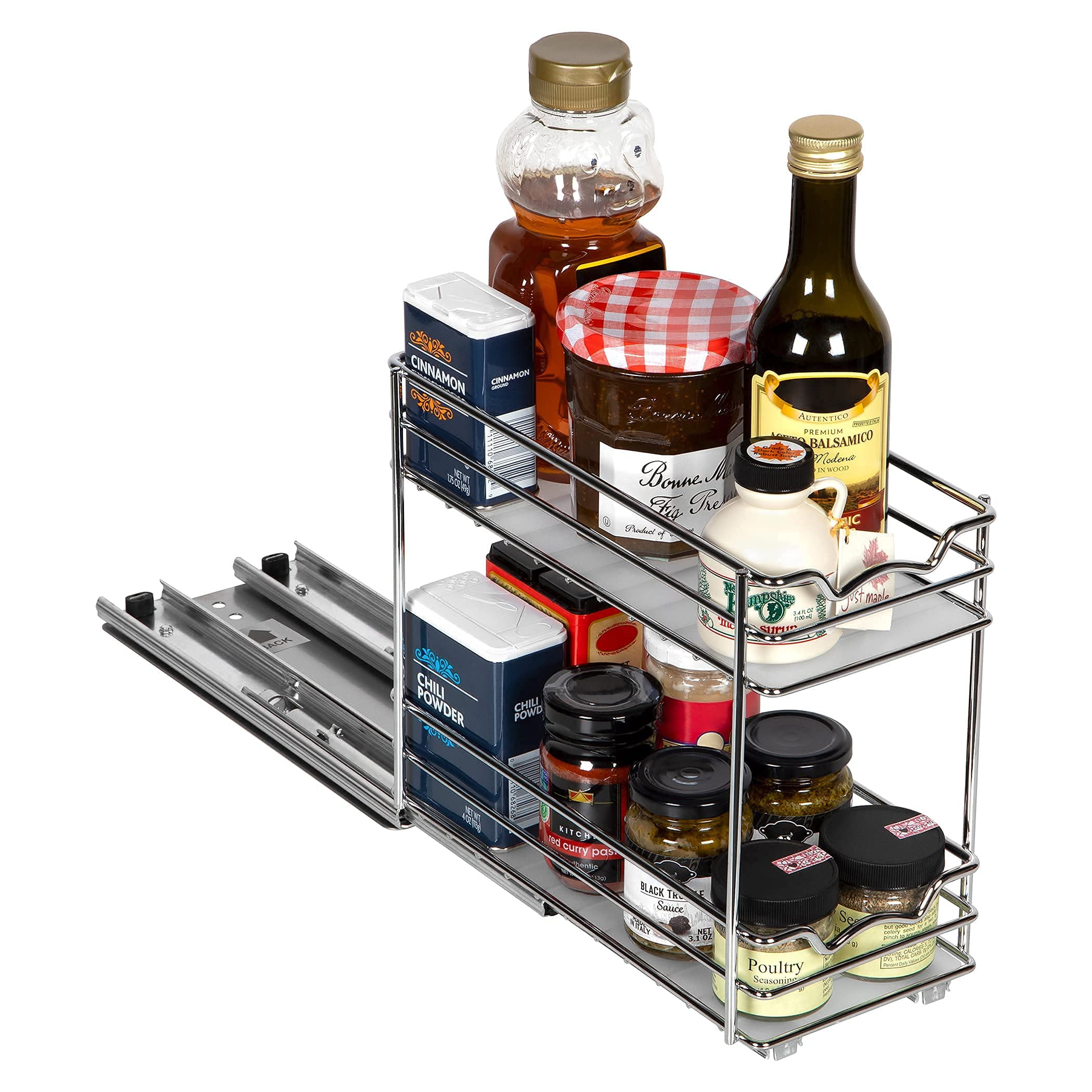 NANARDOSO Spice Rack Organizer for Cabinet,30-Bottle Stackable Pull Out  Spice Rack with Labels, 3 Tier spice stack organizer for Kitchen Dining  Room