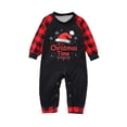 thumbnail image 1 of Dsscvnef Tenues Familiales Assorties Imprimé de Noël Col Rond Manches Longues Ensemble de 4 Pcs pour Bébés Pyjamas à Rabat pour Famille Pyjama pour Noël Famille, 1 of 3