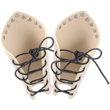 Archery Arm Guard Made of Durable Leather for Protection Beige Pair