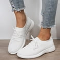 thumbnail image 3 of adviicd Slip Resistant Shoes For Women Platform Flip Flops Print Slip On Canvas Shoes Womens Casual Canvas Flat Sneakers Shoes White 42（9）, 3 of 4