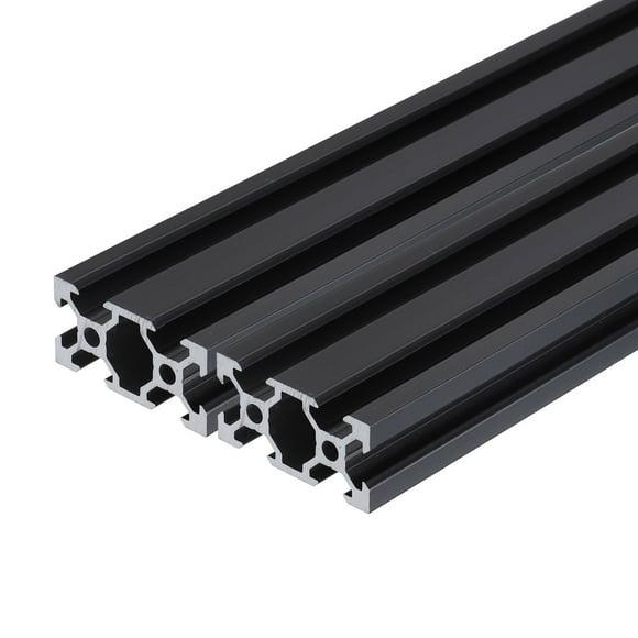 Unique Bargains 2 Pcs 2040 V Slot Aluminum Extrusion 200mm(7.87 Inch) Black European Standard Anodized Linear Rail