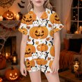 thumbnail image 2 of JAJAHO Halloween Kids Pajamas Set Boy Girl Pumpkin Ghost Pajama Short Sleeve Button 2 Piece Pjs 3-14Y, 2 of 4