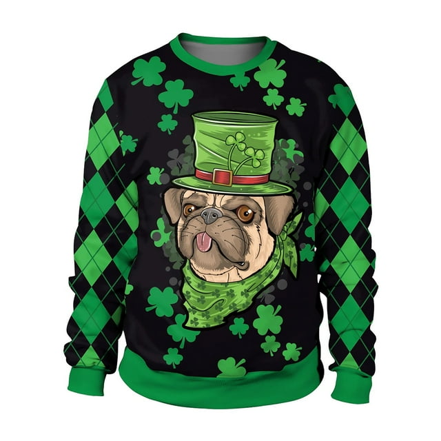 PMUYBHF Chandails à Capuche pour Hommes Chandail Homme Printemps et Automne Grande Fleur Imprimé Intégral Manches Longues Col Rond Sans Capuche Floral Tendance Mode Chandail en Molleton de Base Chandail en Molleton Graphique pour Hommes