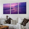thumbnail image 2 of JRXY Summer Beach With Blue Water And Purple Sky At Sunset. Poster Canvas Prints Wall Art For Home Office Decorations,3 pcs 12x16x3pcs, 2 of 4