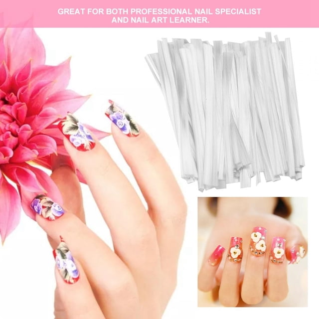 Brrnoo 50 Piezas de Fibra de Vidrio Nail Art Extension, Quick Form Building UV Gel Acrílico Nails Tips Tool, para DIY Salon Nail Art Gel de extensión Spptty Suministros de uñas