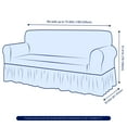 thumbnail image 3 of Subrtex Stretch 1-Piece Seersucker Sofa Slipcover with Ruffle Skirt, Oatmeal, 3 of 6