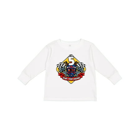

Inktastic Race Car 5th Birthday Gift Toddler Boy or Toddler Girl Long Sleeve T-Shirt