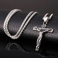 thumbnail image 2 of Collier pour Homme Croix de Jésus Pendentif Anti-Rouille en Acier Inoxydable Collier Pendentif Jésus Bijoux pour Fête, 2 of 7