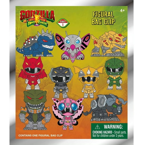 3D Figural Foam Bag Clip Godzilla x Power Rangers Series 1 Mystery Pack (1 RANDOM Figure)