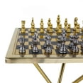 thumbnail image 5 of DecMode 22" x 25" Gold Aluminum Metal Chess Table Game Set, 1-Piece, 5 of 14