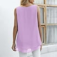 thumbnail image 7 of Prolriy Tank Tops for Women, Women Chiffon Tank Sleeveless Top Double Casual Blouse Tunic Womens Tops Summer Tops for Women Trendy Purple L, 7 of 7