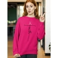 thumbnail image 3 of Breast Cancer Support Faith Cross Crewneck Sweatshirt, 3XL, Pink, 3 of 5