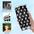 thumbnail image 4 of Halloween Tumbler Doodle Spooky Ghost Insulated Coffee Cup Back to School Beverage Container Office Travel Mug with Straw and Lid 20oz Holiday Gift Day of The Dead Present, 4 of 5