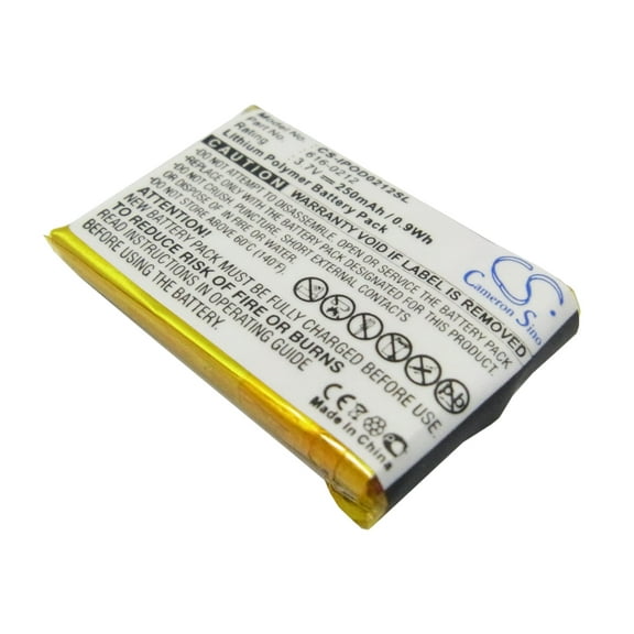 Replacement Battery for Apple iPOD Shuffle,iPOD Shuffle MB226LL/A,iPOD Shuffle MB228LL/A,iPOD Shuffle MB519LL/A,iPOD Shuffle MB523LL/A,iPOD Shuffle MB682LL/A,PN:616-0212,250mAh