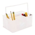 thumbnail image 2 of Mind Reader Utensil Holder, Silverware Organizer, Caddy, Metal, 7"L x 7"W x 5"H, White, 2 of 8