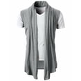 thumbnail image 1 of SHIXIAOO Solid Color Personality Solid Color Fashion Men's Sleeveless Knitted Cardigan Mens Cardigan Sweaters V Neck Open Hooded Cardigan Men, 1 of 3