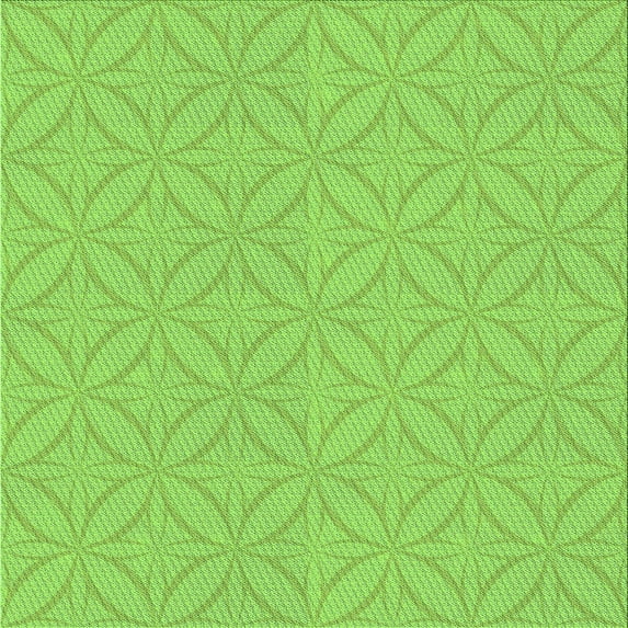 Ahgly Company Machine Washable Indoor Square Transitional Pea Green Area Rugs, 6' Square