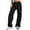 Black, variant on Women Pants Casual Drawstring Low Waist Cargo Pants Baggy Straight Wide Leg Trousers Hop Streetwear Women Dress Pants Green L