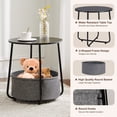 thumbnail image 2 of GIANNA Round Edge End Table In Living Room, Nightstand, Small Side Table With Fabric Basket, Steel Frame, 2 of 8