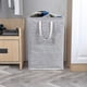 thumbnail image 5 of Cesto para ropa sucia 72 l Tela impermeable plegable con gran capacidad Gris, 40x30x60cm (raya ancha), 5 of 5