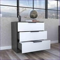 thumbnail image 6 of Dressers 3 Drawer Smokey Oak/White Finish | Multicolor | Particle Board, 6 of 7