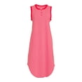 thumbnail image 5 of Time and Tru Women's Sleeveless Curve Hem Henley Midi Dress, 5 of 5