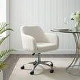 thumbnail image 2 of Linon Rylen Mid Back Task Chair with Adjustable Height and Swivel, Silver/White Sherpa, 2 of 15