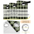 thumbnail image 6 of Sage Green Black Blackout Curtains 54 Inches Long for Bedroom, Farmhouse Vintage Bear Buffalo Plaid Thermal Insulated Room Darkening Black Out Window Curtain Panels Grommet Drapes for Living Room, 6 of 8