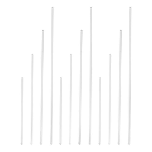 Himition 12 Pcs Transparent Round Head Glass Rod Solid Glass Stirer Glass Stirring Rod for Laboratory (5x150mm/200mm/250mm/300mm, Each Kind 3pcs)