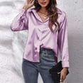 thumbnail image 2 of ameIAEA Womens Button Down Silk Shirts Long Sleeve Collared Blouses Business Casual Work Tops, 2 of 5