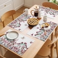 thumbnail image 5 of Placemat Set of 6 Pink Bird Placemats for Dining Table Watercolor Flower Butterfly Washable Table Mats for Kitchen and Party Decor Indoor & Outdoor Use, 5 of 8
